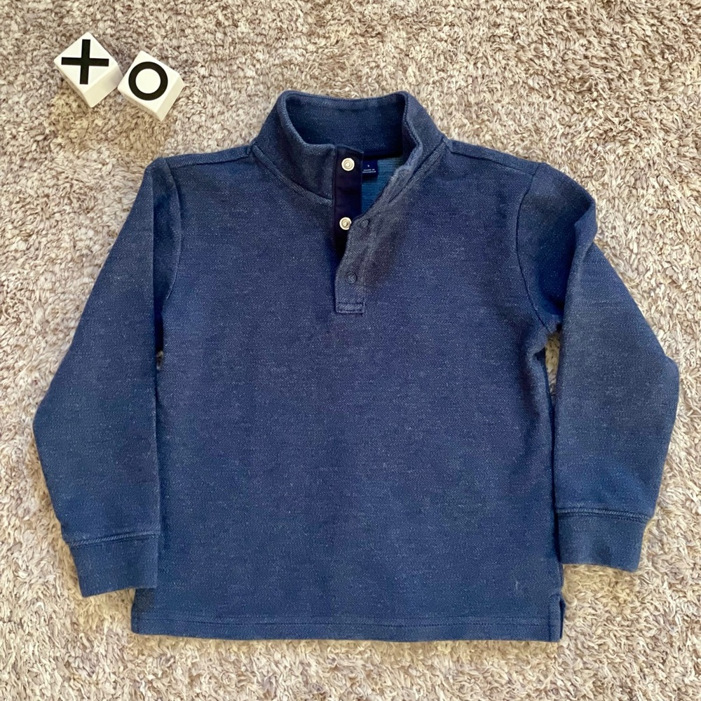 Janie and Jack Navy Herringbone Pullover